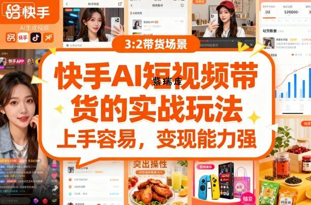 快手ai短视频带货的实战玩法，上手容易，变现能力强-紫瑞库