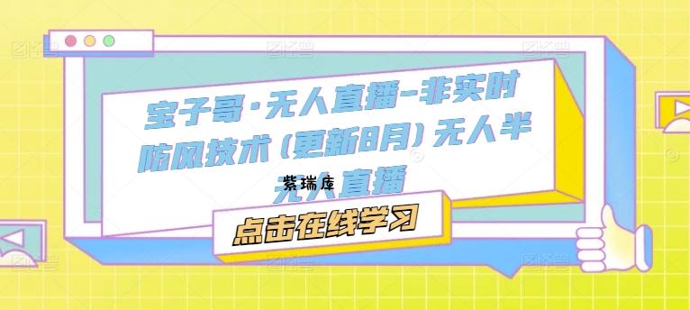 宝子哥·无人直播-非实时防风技术(更新25年9月)无人半无人直播-紫瑞库