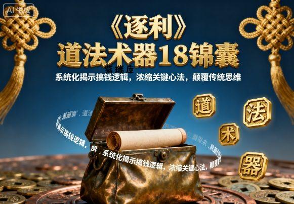 《逐利》道法术器18锦囊，系统化揭示搞钱逻辑，浓缩关键心法，颠覆传统思维-紫瑞库