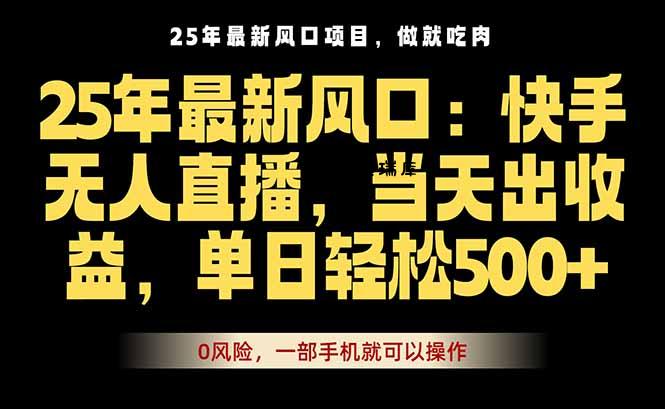 25年最新无人直播玩法，当天秒出单，一部手机就可操作-紫瑞库