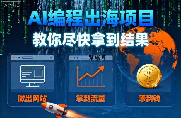 AI编程出海项目，教你尽快拿到结果-做出网站、拿到流量、賺到钱-紫瑞库