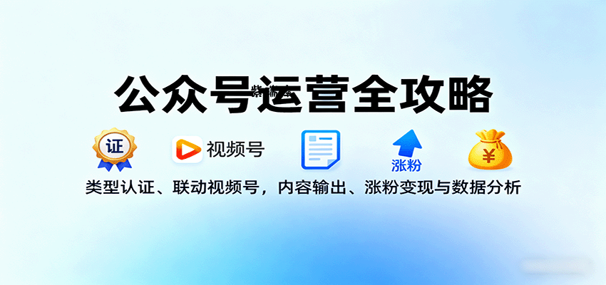 公众号运营全攻略：类型认证、联动视频号，内容输出、涨粉变现与数据分析-紫瑞库