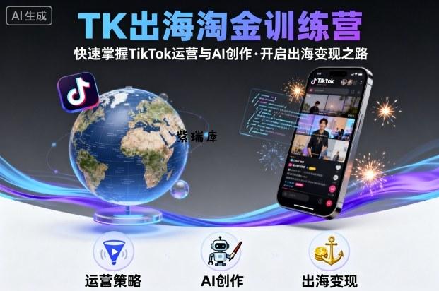TK出海淘金训练营，助你快速掌握TikTok运营与AI创作，开启出海变现之路-紫瑞库
