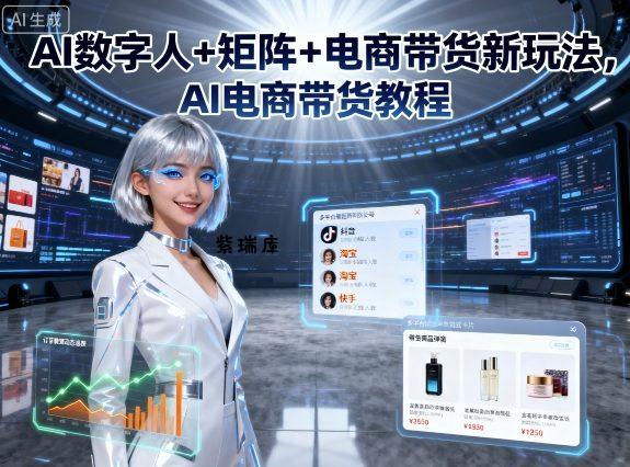 AI数字人+矩阵+电商带货新玩法，AI电商带货教程-紫瑞库