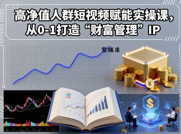 高净值人群短视频赋能实操课，从0-1打造“财富管理”IP-紫瑞库