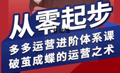 拼多多运营进阶系统课，从零起步，多多运营进阶体系课，破茧成蝶的运营之术(更新9月)-紫瑞库
