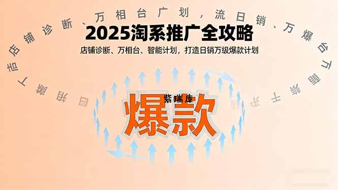 2025淘系推广全攻略，店铺诊断、万相台、智能计划，打造日销万级爆款计划-紫瑞库