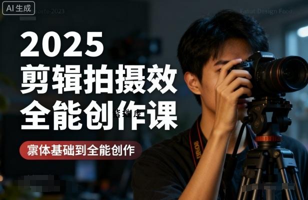2025剪辑拍摄特效全能创作课，零基础到全能创作-紫瑞库