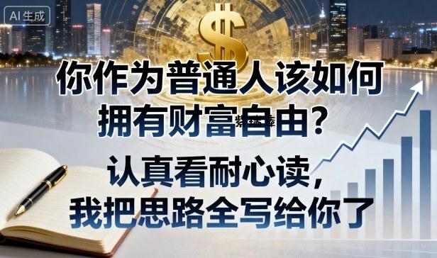 付费文章:你作为普通人该如何拥有财富自由?认真看耐心读,我把思路全写给你了-紫瑞库