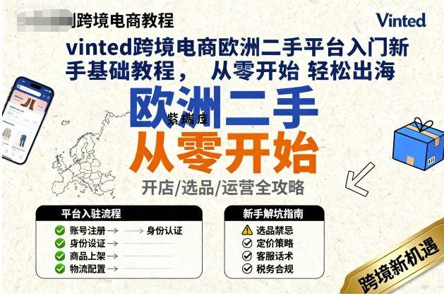 vinted跨境电商欧洲二手平台入门新手基础教程,从零开始轻松出海-紫瑞库