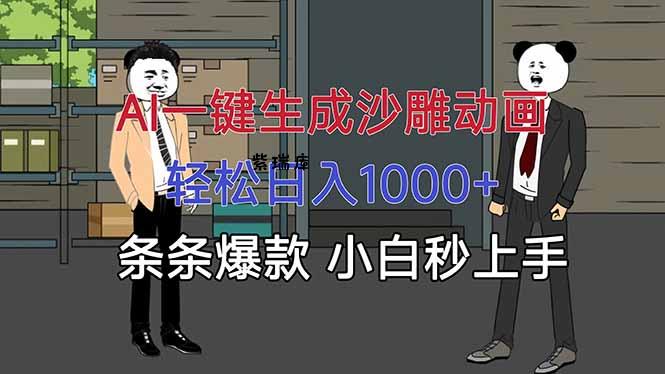 AI一键生成沙雕动画,轻松日入1000+,条条爆款,小白秒上手-紫瑞库