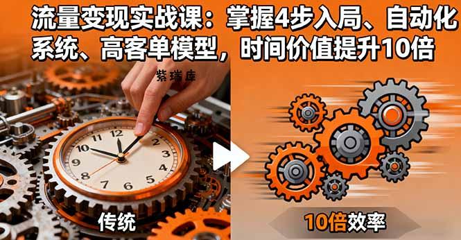 流量变现实战课：掌握4步入局、自动化系统、高客单模型，时间价值提升10倍-紫瑞库