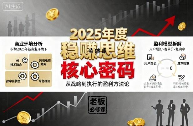 2025年度稳賺思维老板创业营，拆解2025年新商业环境下，企业实现持续盈利的核心密码-紫瑞库