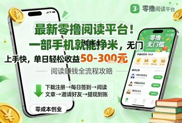 最新零撸阅读平台！一部手机就能挣米，无门槛上手快，单日轻松收益50-3张【揭秘】-紫瑞库