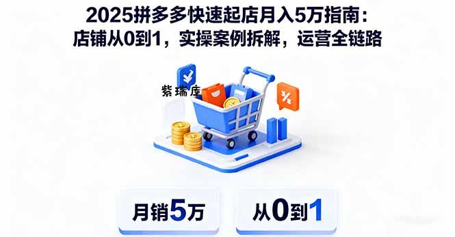 2025拼多多快速起店月入5万指南:店铺从0到1,实操案例拆解,运营全链路-紫瑞库