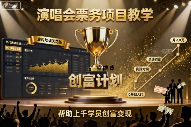 演唱会票务项目教学，业内培训天花板，帮助上千学员创富变现(更新)-紫瑞库