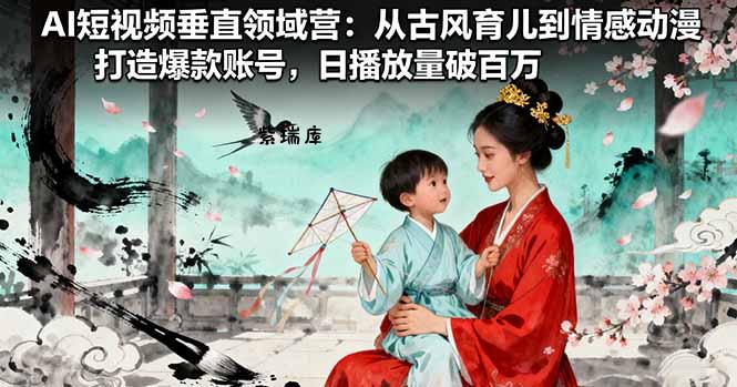 AI短视频垂直领域营:从古风育儿到情感动漫,打造爆款账号,日播放量破百万-紫瑞库