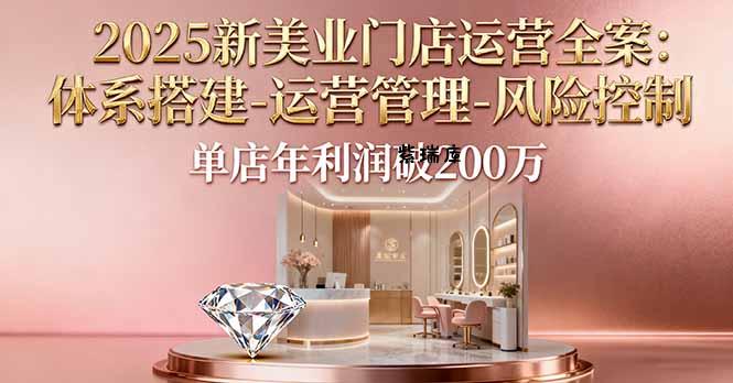 2025新美业门店运营全案：体系搭建-运营管理-风险控制，单店年利润破200万-紫瑞库