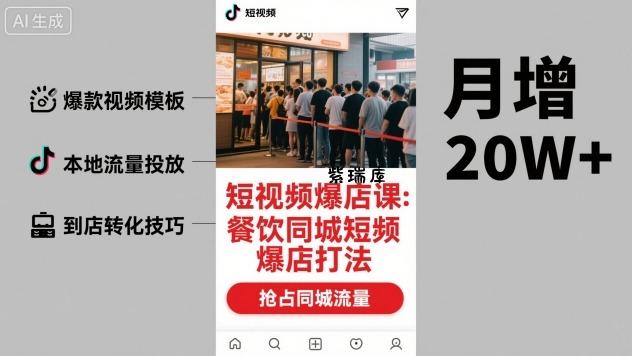 短视频爆店课，餐饮同城短视频爆店打法-紫瑞库