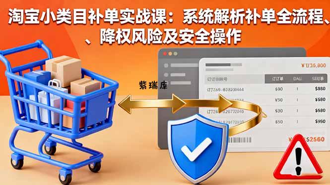 淘宝小类目补单实战课:系统解析补单全流程、降权风险及安全操作-紫瑞库