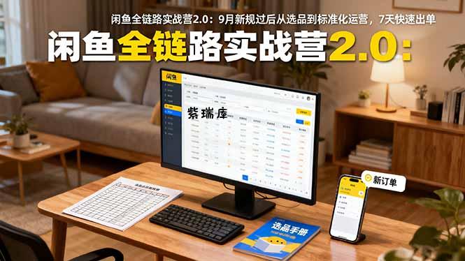 闲鱼全链路实战营2.0：9月新规过后从选品到标准化运营，7天快速出单-紫瑞库