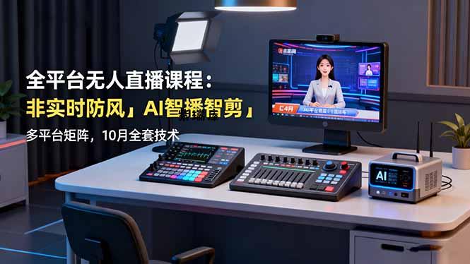 全平台无人直播课程:非实时防风+AI智播智剪+多平台矩阵,10月全套技术-紫瑞库
