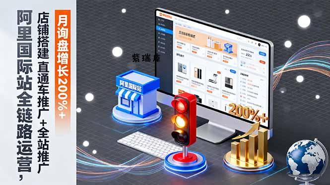 阿里国际站全链路运营，店铺搭建+直通车推广+全站推广，月询盘增长200%+-紫瑞库