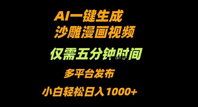 AI一键生成沙雕动漫视频，只需5分钟，小白轻松日入1000+-紫瑞库
