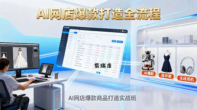 AI网店爆款商品打造实战班：AI技术实现商品图智能处理，快速搭建AI网店-紫瑞库