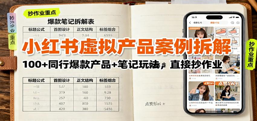 小红书虚拟产品案例拆解:100+同行爆款产品+笔记玩法,直接抄作业-紫瑞库