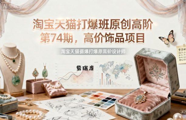 淘宝天猫打爆班原创高阶第74期，高价饰品项目-紫瑞库
