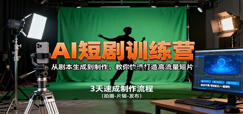 AI短剧训练营，从剧本生成到制作，教你快速打造高流量短片-紫瑞库