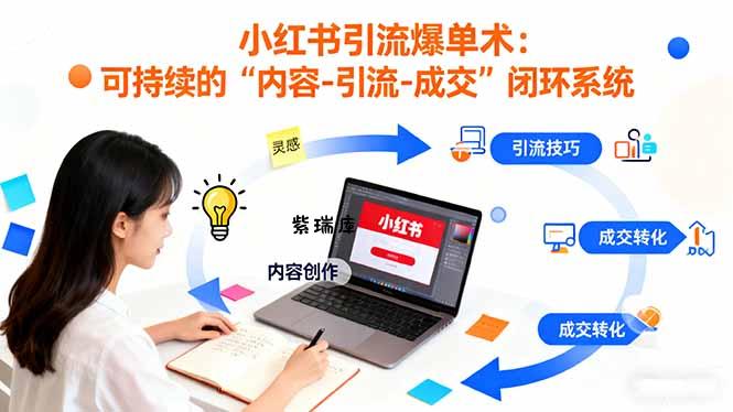 小红书引流爆单术:构建一套低成本 可持续的“内容-引流-成交”闭环系统-紫瑞库