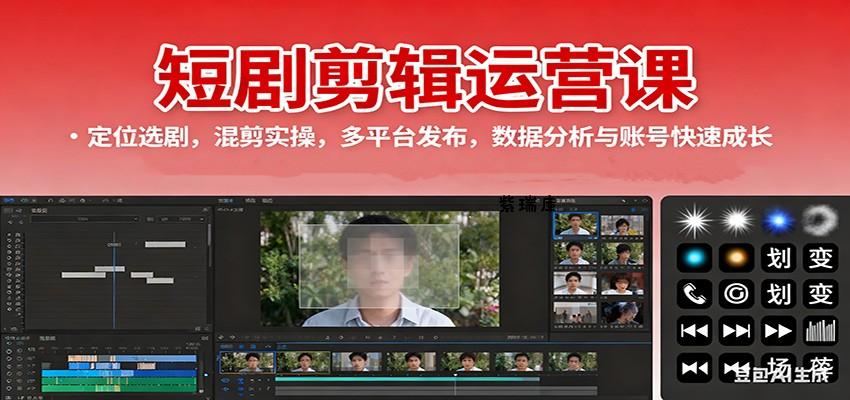 短剧剪辑运营课:定位选剧,混剪实操,多平台发布,数据分析与账号快速成长-紫瑞库