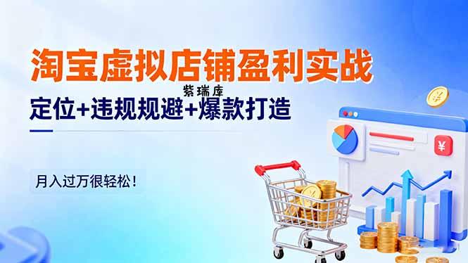 淘宝虚拟店铺盈利实战:定位+违规规避+爆款打造,月入过万很轻松!-紫瑞库