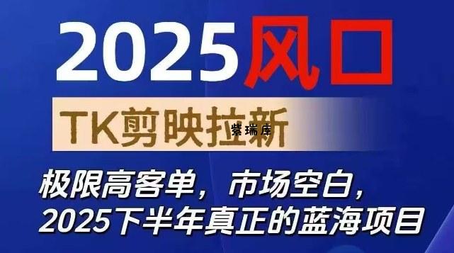 2025风口TK剪映capcut拉新项目，极限高客单，市场空白，2025下半年真正的蓝海项目-紫瑞库